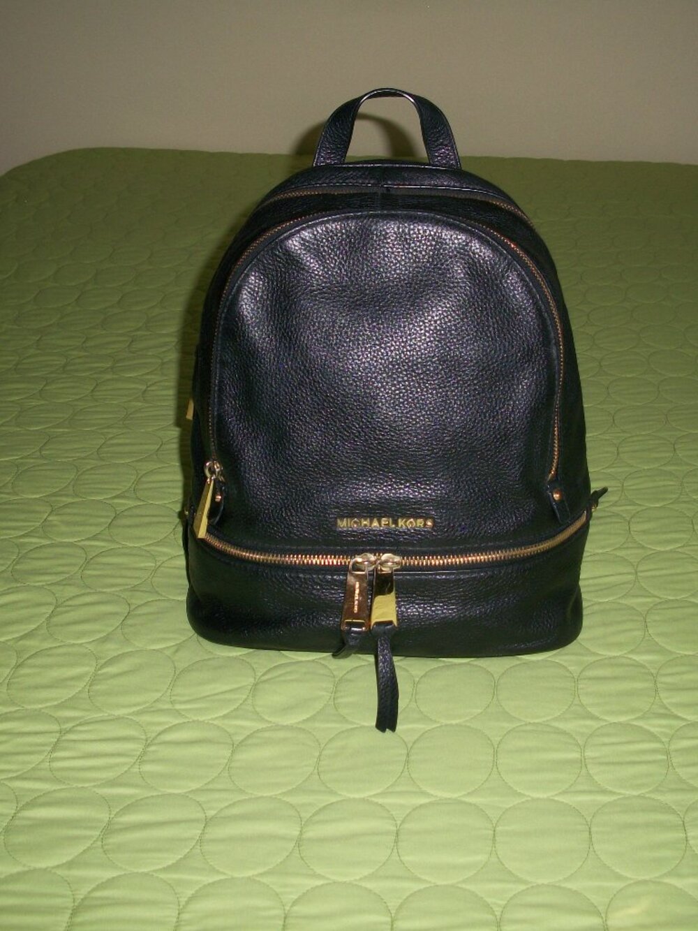 Michael Kors Rhea Black Leather Backpack Bag